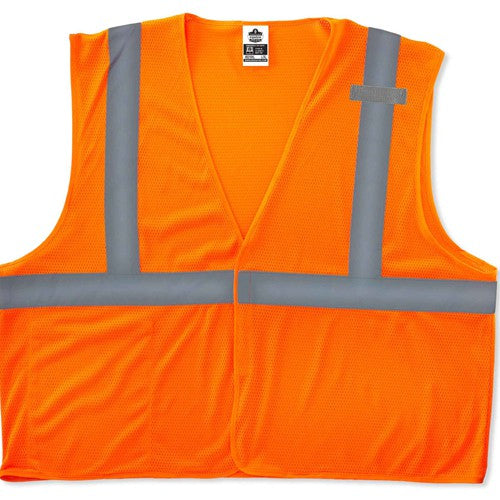 8210HL Econo Vest Orange 2X/3X Hook & Loop Glowear - Caliber Tooling