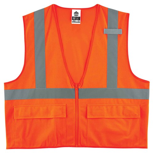 8225Z 2/3 XL Orange Standard Solid Vest Type R Class 2 - Caliber Tooling