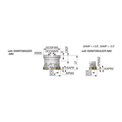 Indexable High-Feed Face Mills; Minimum Cutting Diameter: 1.4055 in; Maximum Cutting Diameter: 2.0000 in; Maximum Depth Of Cut: 0.0590 in; Arbor Hole Diameter (mm): 0.75; Compatible Insert Size Code: 0904; Maximum Ramping Angle: 1.4; Series: TXSW; Cutter