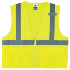 8220Z Standard Vest Lime L/ XL Zipper Glowear - Caliber Tooling