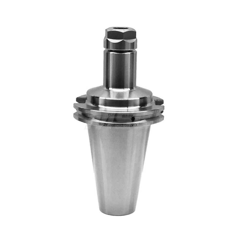 Collet Chuck: ER Collet, CAT Taper Shank 4″ Projection, 0.0001″ TIR, Balanced to 25,000 RPM, Through Coolant