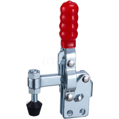 Manual Hold-Down Toggle Clamp: Vertical, 200 lb Capacity, Solid Bar, Straight Base 60 ° Handle Movement, 100 ° Bar Opening, Plastic