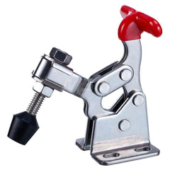 Manual Hold-Down Toggle Clamp: Horizontal, 300 lb Capacity, U-Bar, Flanged Base 170 ° Handle Movement, 90 ° Bar Opening, Plastic