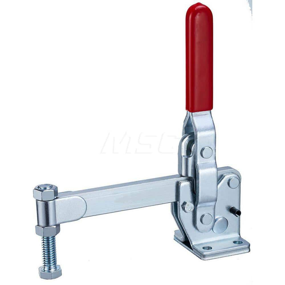 Manual Hold-Down Toggle Clamp: Vertical, 1,000 lb Capacity, Solid Bar, Flanged Base 62 & 68 ° Handle Movement, 100 & 115 ° Bar Opening, Plastic