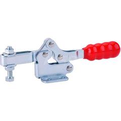 Manual Hold-Down Toggle Clamp: Horizontal, 150 lb Capacity, U-Bar, Flanged Base 76 ° Handle Movement, 94 ° Bar Opening, Plastic