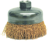 4" Crimped Wire Cup Brush - .020 Bronze; 5/8-11 A.H. - Non-Sparking Wire Wheel - Caliber Tooling