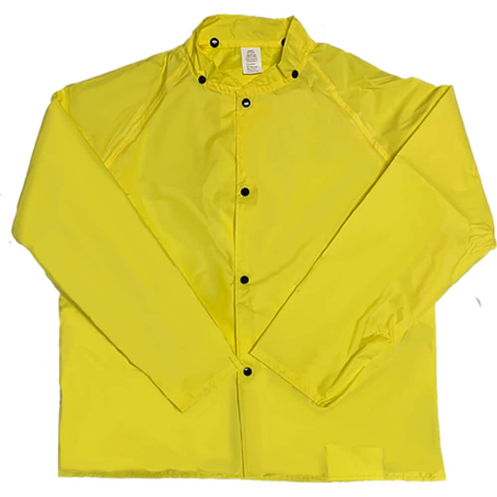 Louisiana Professional Wear - Rain & Chemical Wear; Garment Style: Rain Jacket ; Garment Type: Flame Resistant; Waterproof; Rain ; Material: Polyurethane/Nylon ; Size: 5X-Large ; Color: Lemon Yellow ; Certification Type: ASTM D6413 - Exact Industrial Supply