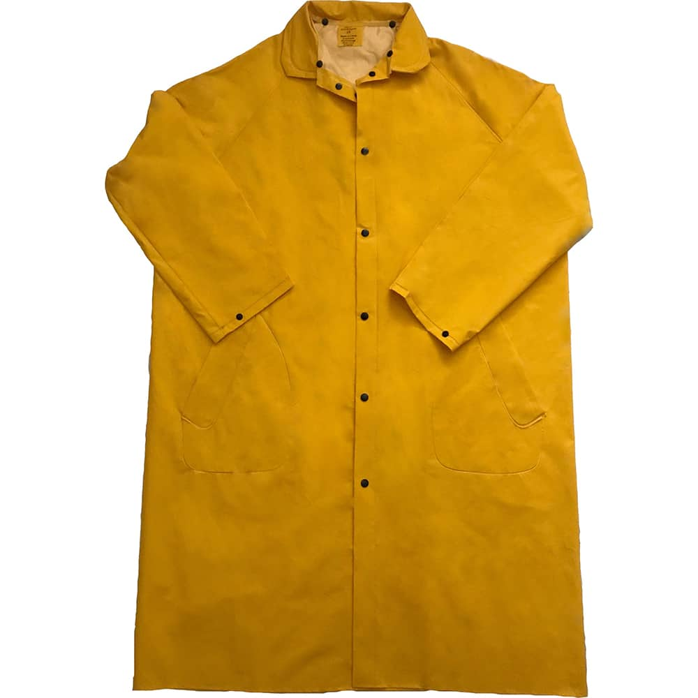 Louisiana Professional Wear - Rain & Chemical Wear; Garment Style: Coat ; Garment Type: Rain; Waterproof ; Material: .35mm PVC/Polyester ; Size: 6X-Large ; Color: Spanish Yellow ; Certification Type: NonHazardous Protection - Exact Industrial Supply