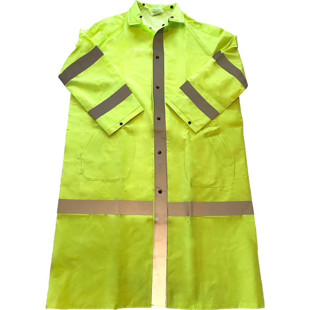 Louisiana Professional Wear - Rain & Chemical Wear; Garment Style: Coat ; Garment Type: High Visibility; Rain; Waterproof ; Material: .35mm PVC/Polyester ; Size: 4X-Large ; Color: Fluorescent Green ; Certification Type: NonHazardous Protection - Exact Industrial Supply