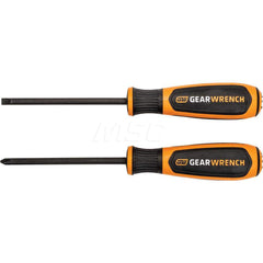 GEARWRENCH - Screwdriver Sets; Screwdriver Types Included: Slotted; Philips ; Number of Pieces: 2.000 ; Handle Type: Dual Material - Exact Industrial Supply