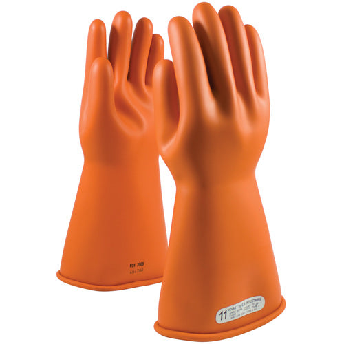 ‎147-1-14/11 - Novax - Natural Rubber Insulating Glove - Class 1 - 14″ - Orange - Straight Cuff - Exact Industrial Supply