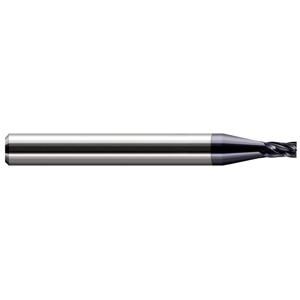 Harvey Tool - 3/64" Diam, 0.03" Length of Cut, 1/8" Shank Diam, 1-1/2" OAL, 4 Flute Solid Carbide Square End Mill - Caliber Tooling