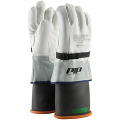 ‎148-7000/12 Leather Gloves - Leather Protector -  Grain Goatskin -  Class 3-4 -  13 In. Gauntlet Cuff