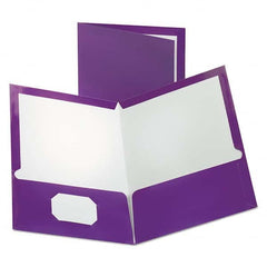 OXFORD - File Folders, Expansion Folders & Hanging Files Folder/File Type: Pocket Folders Color: Purple - Caliber Tooling