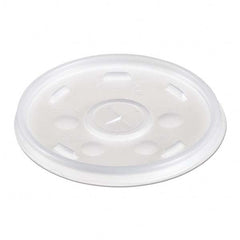 DART - Plastic Lids, for 12 oz Hot/Cold Foam Cups, Slip-Thru Lid, White, 1000/Carton - Caliber Tooling