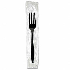 Dixie - Individually Wrapped Forks, Plastic, Black, 1000/Carton - Caliber Tooling