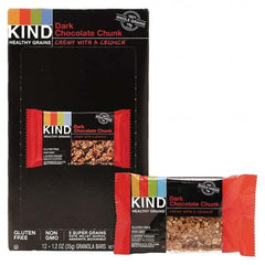 KIND - Snacks, Cookies, Candy & Gum Breakroom Accessory Type: Granola Bars Breakroom Accessory Description: Healthy Grains Bar, Dark Chocolate Chunk, 1.2 oz, 12/Box - Caliber Tooling