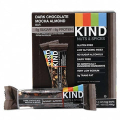 KIND - Snacks, Cookies, Candy & Gum Breakroom Accessory Type: Granola Bars Breakroom Accessory Description: Nuts and Spices Bar, Dark Chocolate Mocha Almond, 1.4 oz Bar, 12/Box - Caliber Tooling