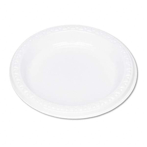 Tablemate Products - Plastic Dinnerware, Plates, 6" Diam, White, 125/Pack - Caliber Tooling