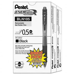 Gel Roller Ball Pen: 0.5 mm Tip, Black Ink