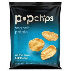 PopChips - Snacks, Cookies, Candy & Gum Breakroom Accessory Type: Potato Chips Breakroom Accessory Description: Potato Chips, Sea Salt Flavor, .8 oz Bag, 24/Carton - Caliber Tooling