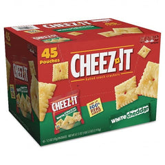 Sunshine - Snacks, Cookies, Candy & Gum Breakroom Accessory Type: Crackers Breakroom Accessory Description: Cheez-it Crackers, 1.5 oz Bag, White Cheddar, 45/Carton - Caliber Tooling