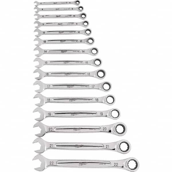 Milwaukee Tool - Wrench Sets Tool Type: Ratcheting Combination Wrench System of Measurement: Metric - Caliber Tooling