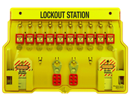 Padllock Wall Station - 22 x 22 x 1-3/4''-With (20) Xenoy Padlocks - Caliber Tooling