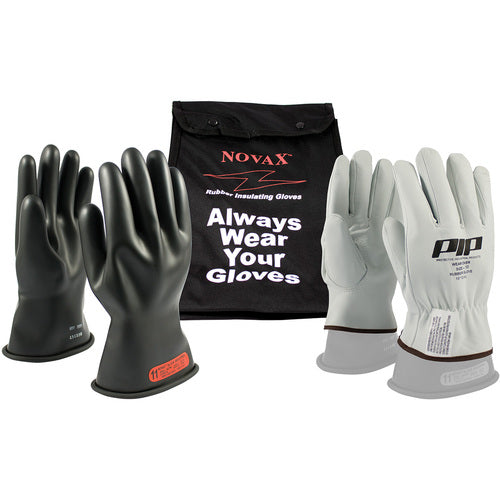 ‎150-SK-0/7-KIT - Novax Insulating Glove Kit - Class 0 - 11″ - Black - Straight Cuff