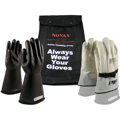 ‎150-SK-1/11-KIT - Novax Insulating Glove Kit - Class 1 - 14″ - Black - Straight Cuff