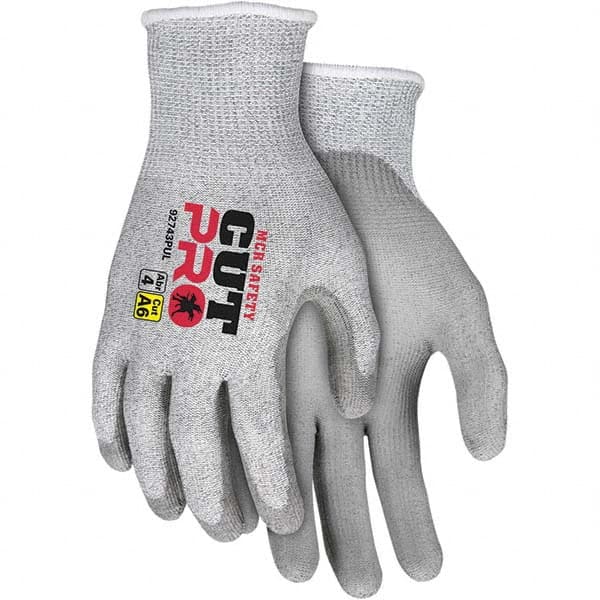 MCR Safety - Size XL, ANSI Cut Lvl A6, Puncture Lvl 4, Abrasion Lvl 5, Polyurethane Coated Cut & Puncture Resistant Gloves - Caliber Tooling