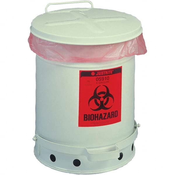 Justrite - Biohazardous & Step-Open Trash Cans Label: Bio-Hazard Capacity (Gal.): 6 - Caliber Tooling