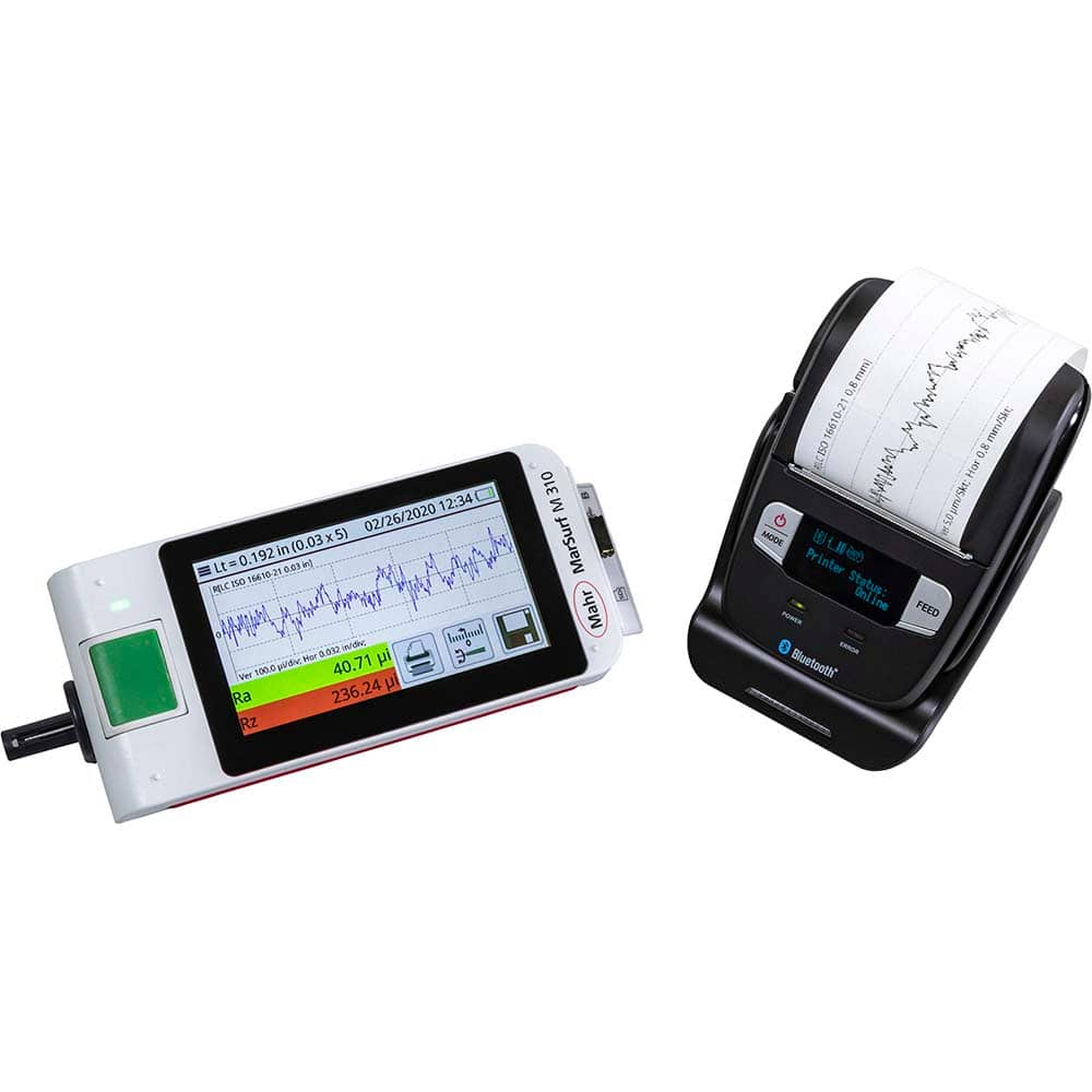 Surface Roughness Gage: Ra Rda Rmr Rp Rpc Rsk Rsm Rt Rz & Rz1max Roughness Parameter ASME, DIN, ISO & JIS Roughness Standards, USB Data Output, Color LCD Display, Battery Power Supply