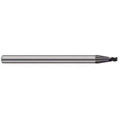 Corner Radius End Mill: 0.1562″ Dia, 0.235″ LOC, 0.005″ Radius, 4 Flutes, Solid Carbide 2″ OAL, 3/16″ Shank Dia, 34 ° Helix, AlTiN Coated, Corner Radius End