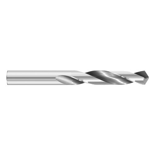 1 mm Dia. × 1 mm Shank × 16 mm Flute Length × 38 mm OAL, 7xD, 118°, Uncoated, 2xD Flute, External Coolant, Round Solid Carbide Drill