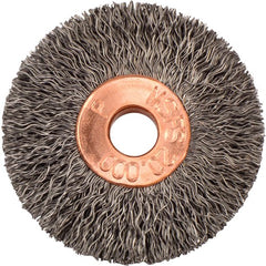 1-3/8″ Small Diameter Crimped Wire Wheel, .006″ Steel Fill, 1/4″ Arbor Hole - Caliber Tooling