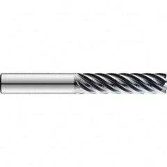 SGS - 3/8" Diam 7 Flute Solid Carbide 0.03" Corner Radius End Mill - Caliber Tooling