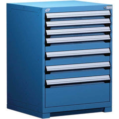 Rousseau Metal - 7 Drawer Avalanche Blue Steel Modular Storage Cabinet - Caliber Tooling