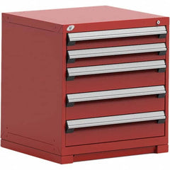 Rousseau Metal - 5 Drawer Flame Red Steel Modular Storage Cabinet - Caliber Tooling