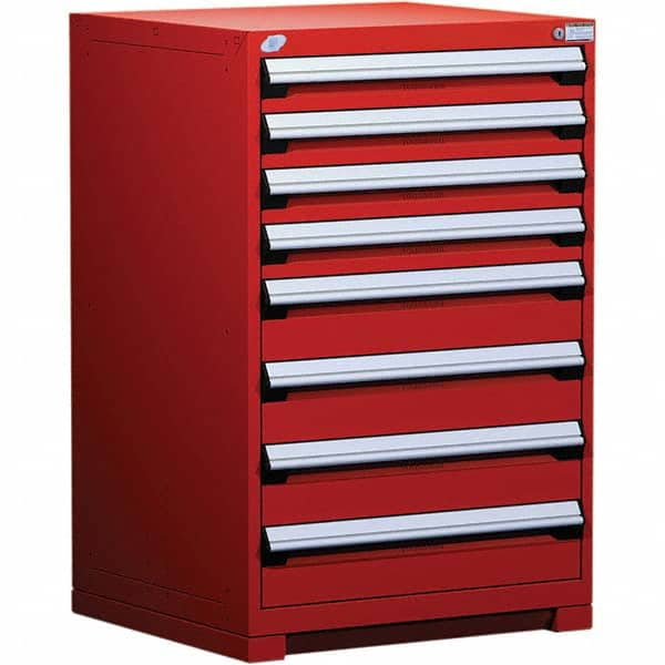 Rousseau Metal - 8 Drawer Flame Red Steel Modular Storage Cabinet - Caliber Tooling