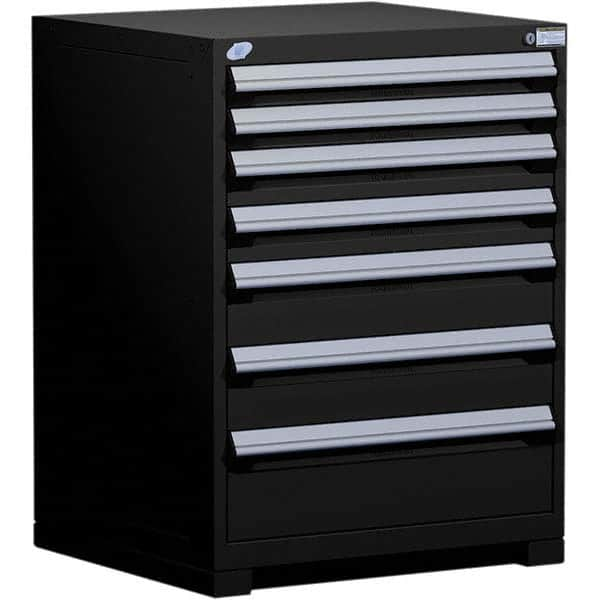 Rousseau Metal - 7 Drawer Black Steel Modular Storage Cabinet - Caliber Tooling