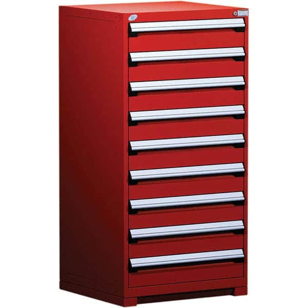 Rousseau Metal - 9 Drawer Flame Red Steel Modular Storage Cabinet - Caliber Tooling