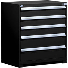 Rousseau Metal - 5 Drawer Black Steel Modular Storage Cabinet - Caliber Tooling