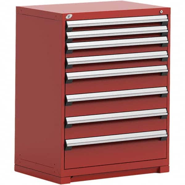 Rousseau Metal - 8 Drawer Flame Red Steel Modular Storage Cabinet - Caliber Tooling