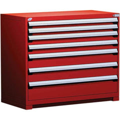 Rousseau Metal - 7 Drawer Flame Red Steel Modular Storage Cabinet - Caliber Tooling