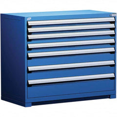 Rousseau Metal - 7 Drawer Avalanche Blue Steel Modular Storage Cabinet - Caliber Tooling