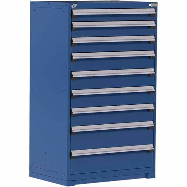 Rousseau Metal - 9 Drawer Avalanche Blue Steel Modular Storage Cabinet - Caliber Tooling