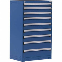 Rousseau Metal - 9 Drawer Avalanche Blue Steel Modular Storage Cabinet - Caliber Tooling