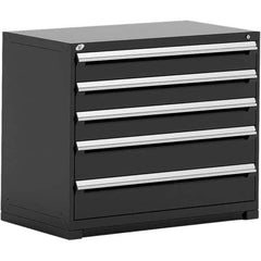 Rousseau Metal - 5 Drawer Black Steel Modular Storage Cabinet - Caliber Tooling