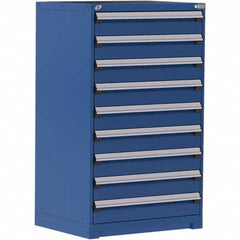 Rousseau Metal - 9 Drawer Avalanche Blue Steel Modular Storage Cabinet - Caliber Tooling